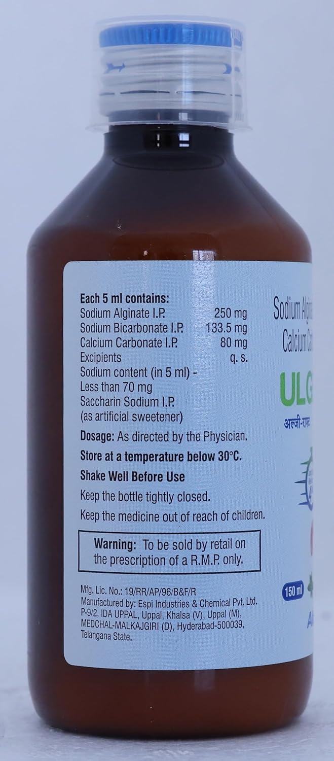 Ulge Raft Sugarfree Peppermint - Bottle of 150ml Suspension