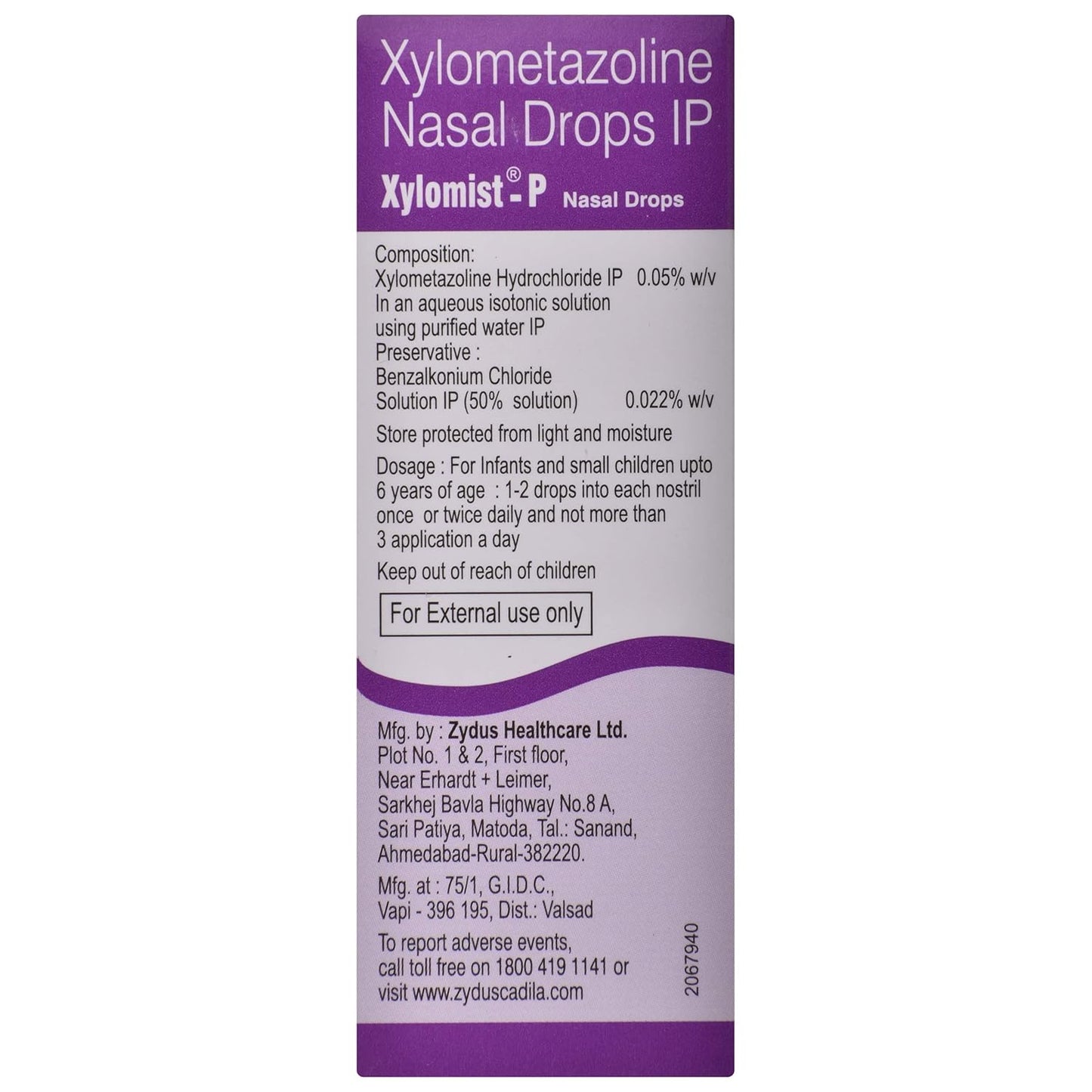 Xylomist-P - Bottle of 10 ml Nasal Drops