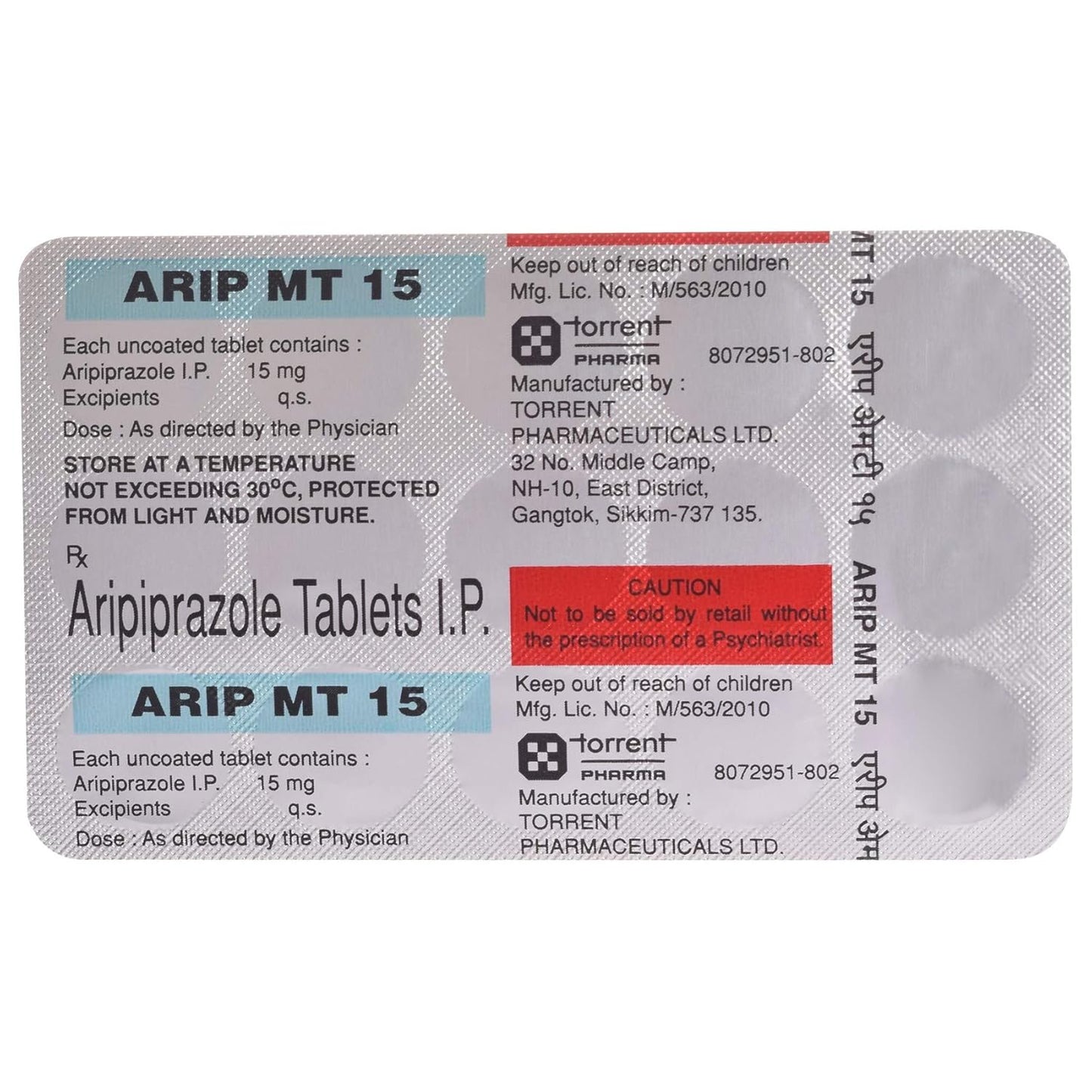 Arip MT 15 - Strip of 15 Tablets