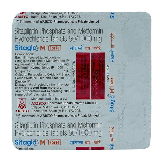 Sitaglo M Forte 50/1000 mg - Strip of 15 Tablets