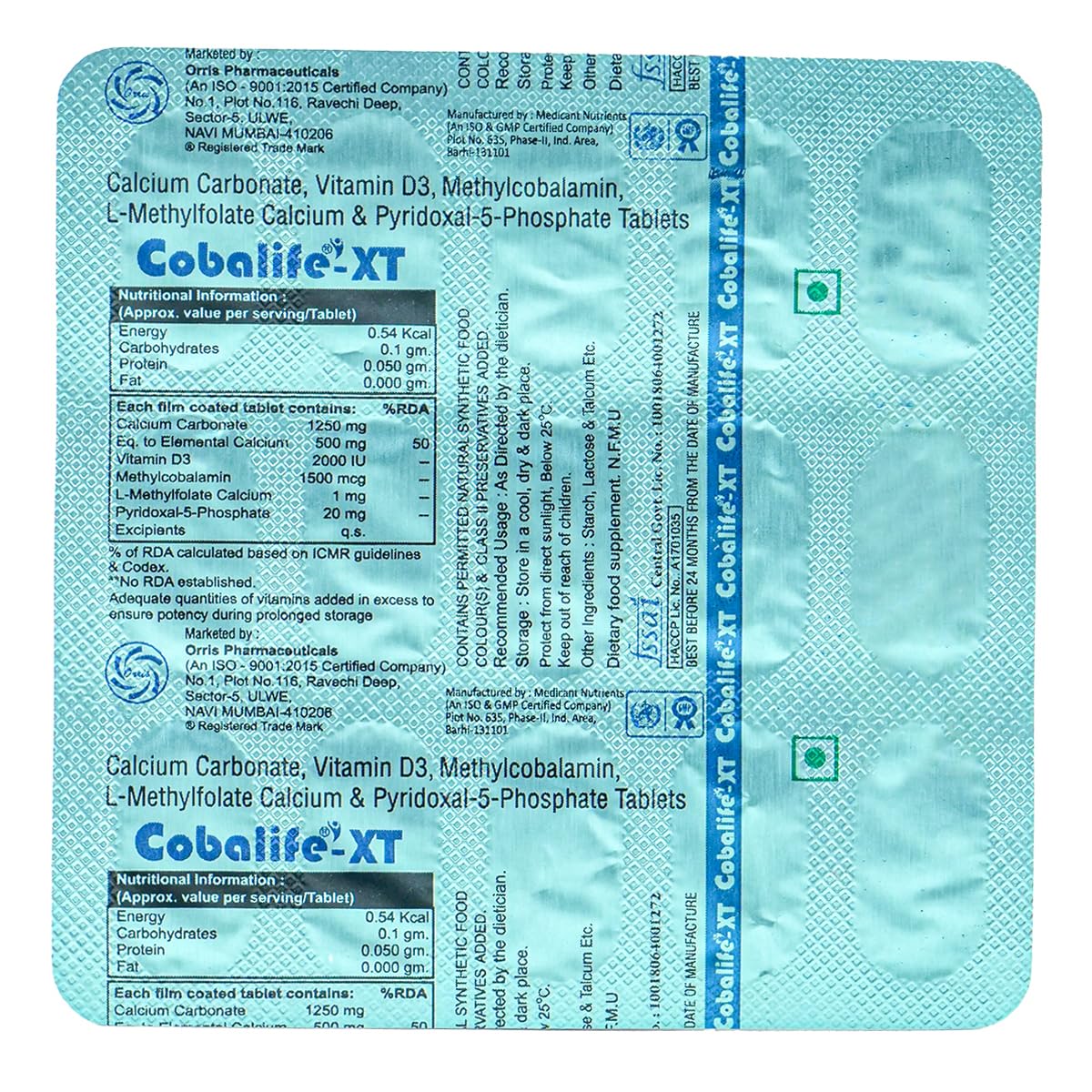 COBALIFE-XT - Strip of 15 Tablets