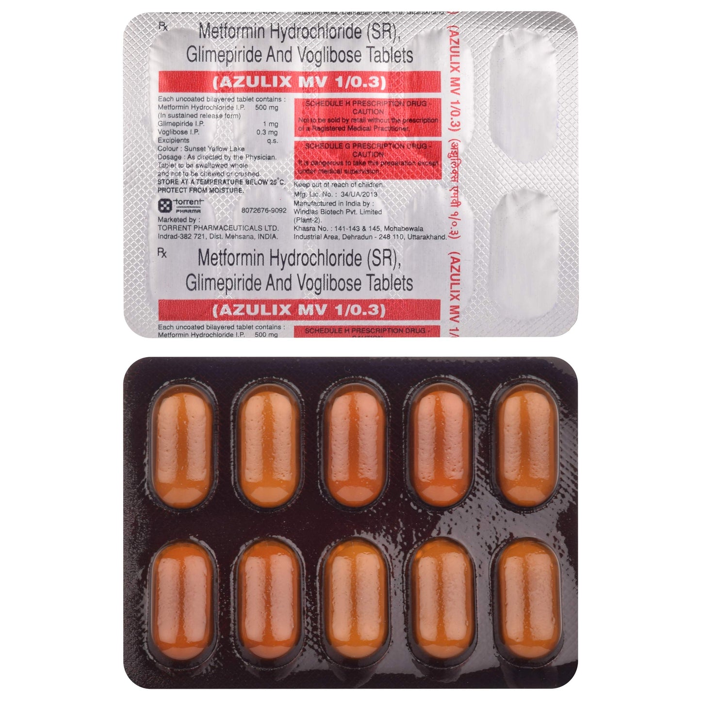 Azulix MV 1/0.3 - Strip of 10 Tablets