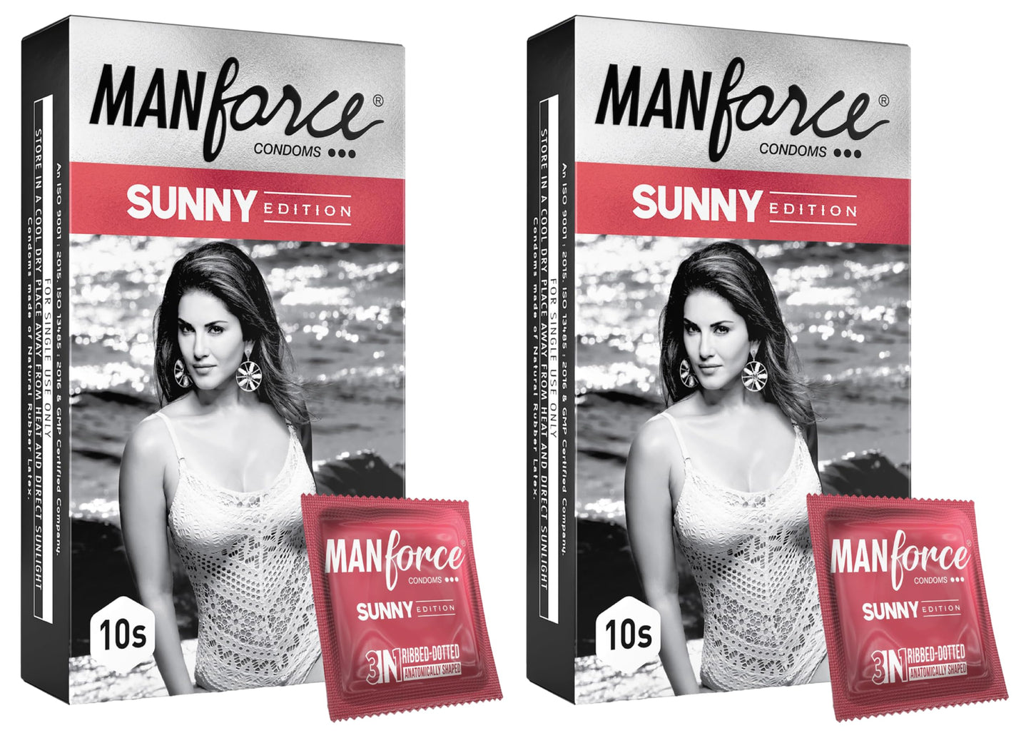 Manforce Sunny Edition Condoms | 10 pcs | Ribbed, Dotted & Anatomically Shaped Condoms | India’s No. 1* Condom Brand for Safe Sex