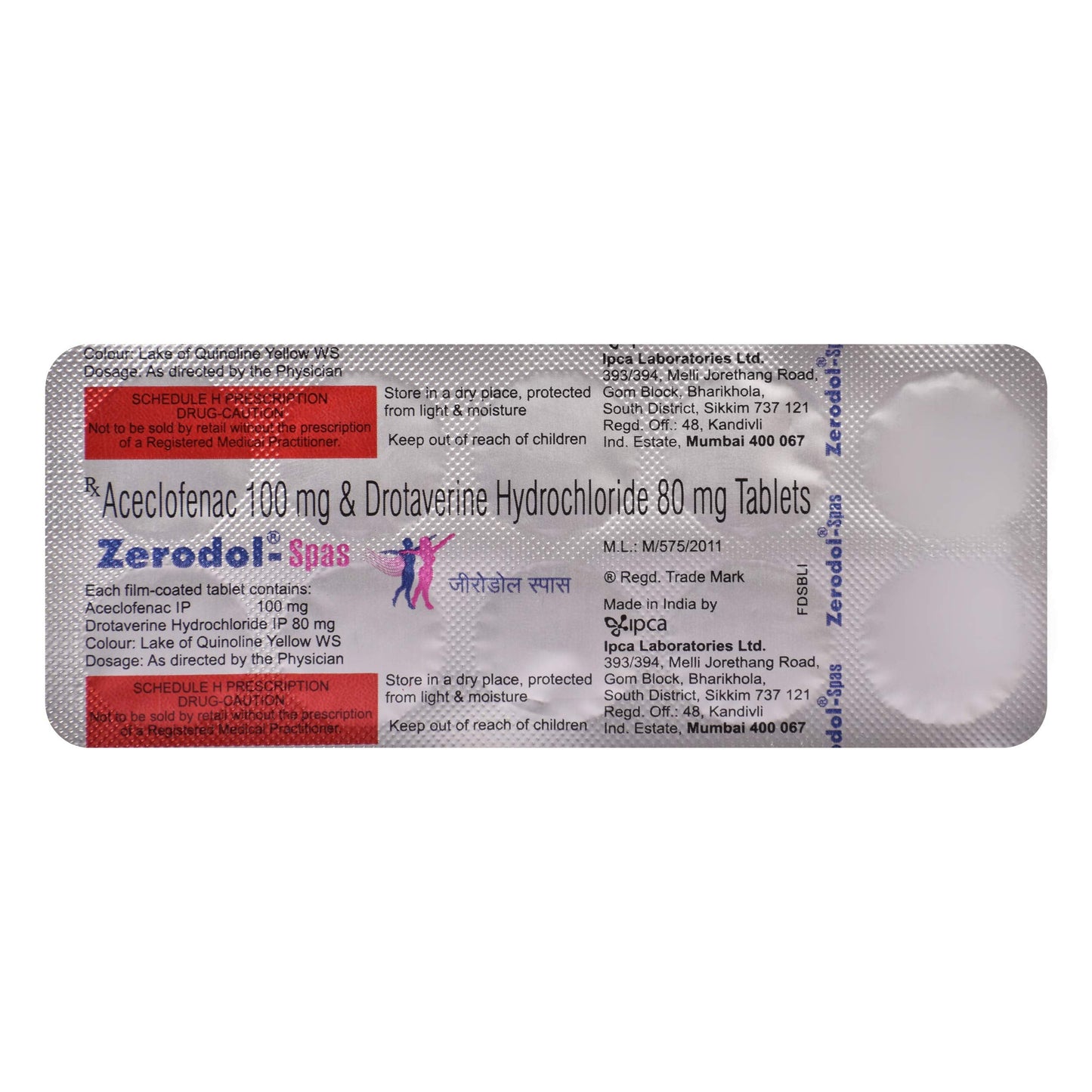 Zerodol Spas - Strip of 10 Tablets