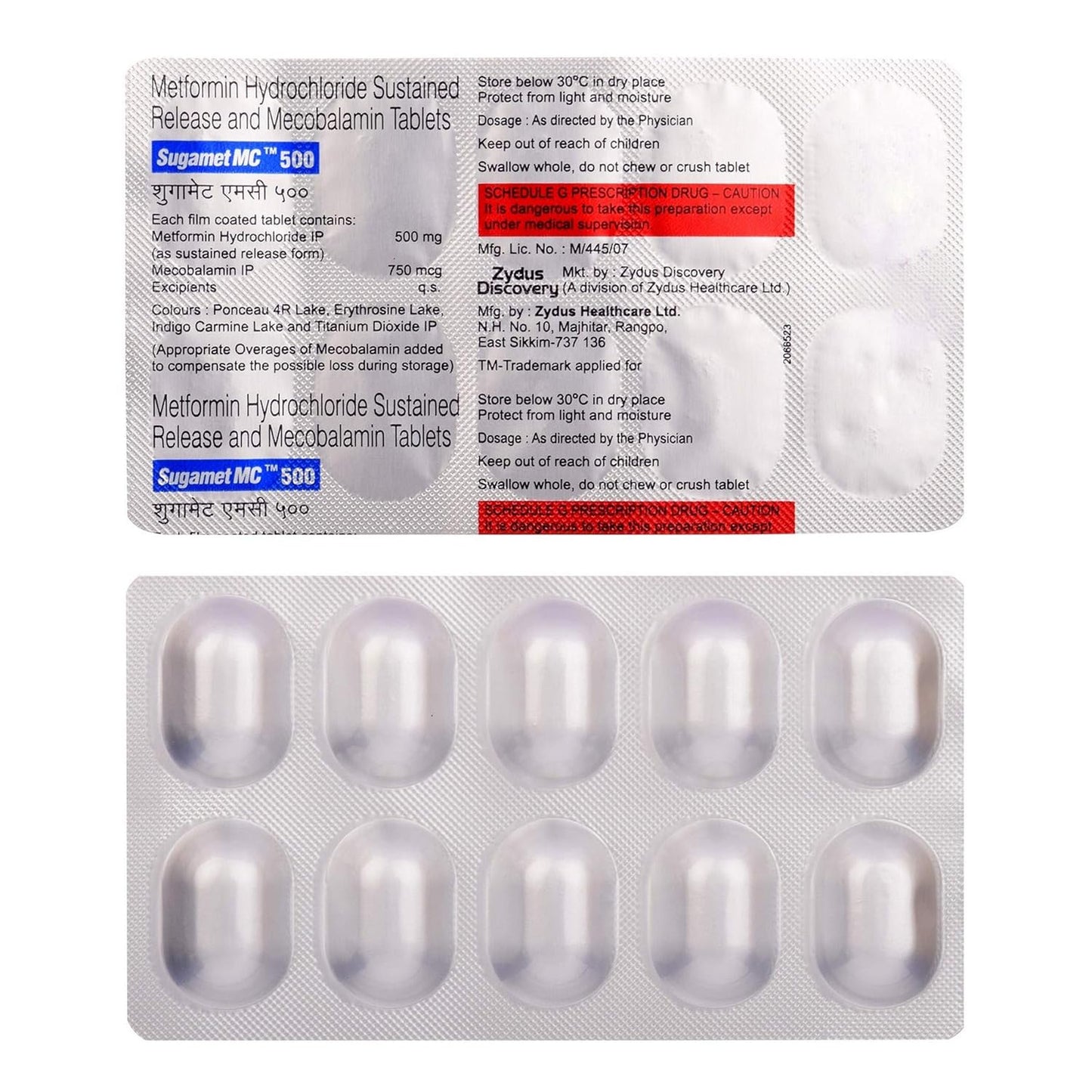 Sugamet MC 500 - Strip of 10 Tablets