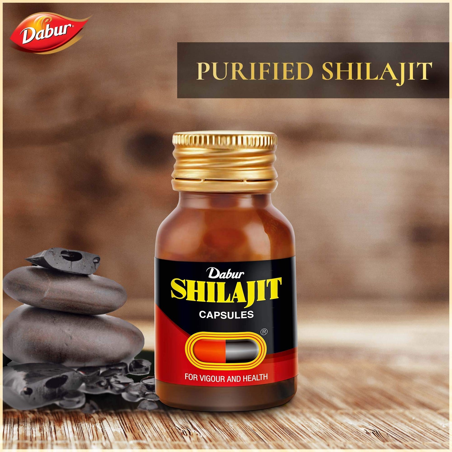 Dabur Shilajit Gold - 20 Capsules | 100% Ayurvedic Capsules for Strength , Stamina and Power | Premium Ayurvedic Supplement | For Men