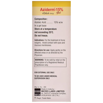 Aziderm - 15% - Tube of 15 gm Gel