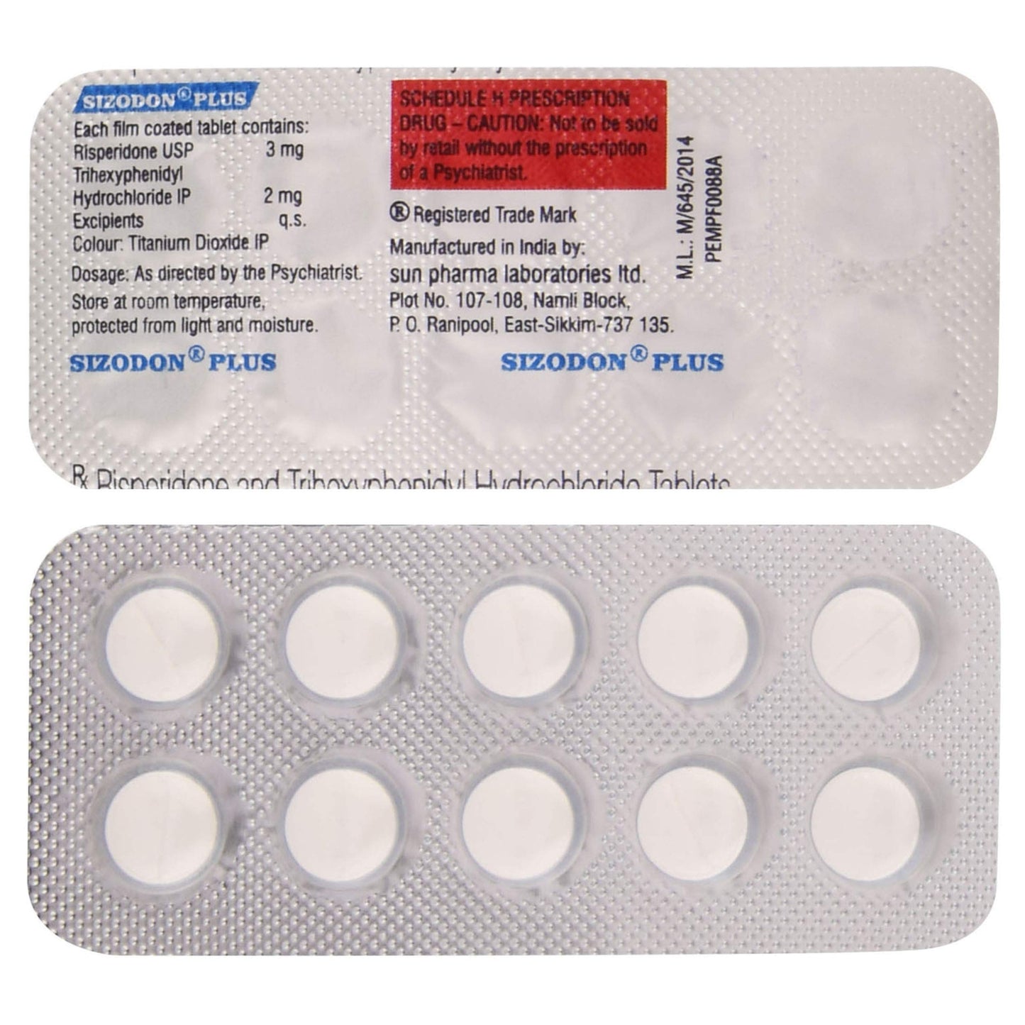 Sizodon Plus - Strip of 10 Tablets