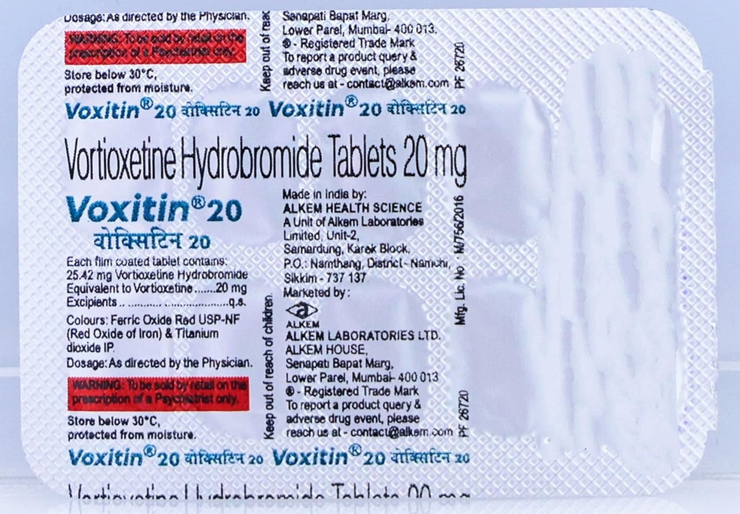 Voxitin 20 - Strip of 10 Tablets