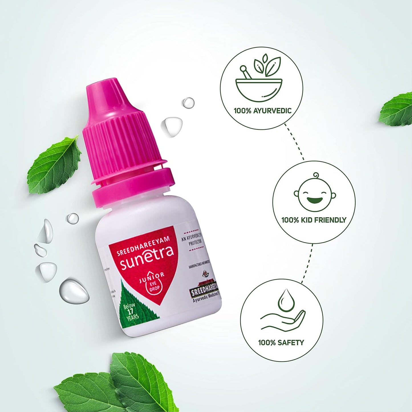 Sreedhareeyam Ayurveda Sunetra Junior Herbal Eyedrops (Below 17 years age)