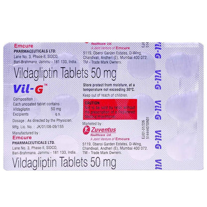 VIL-G 50MG - Strip of 15 Tablets