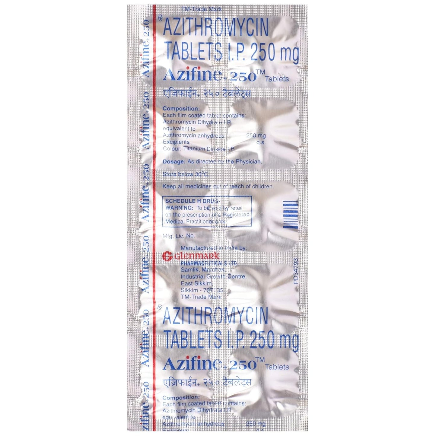 Azifine+ 250 - Strip of 10 Tablets