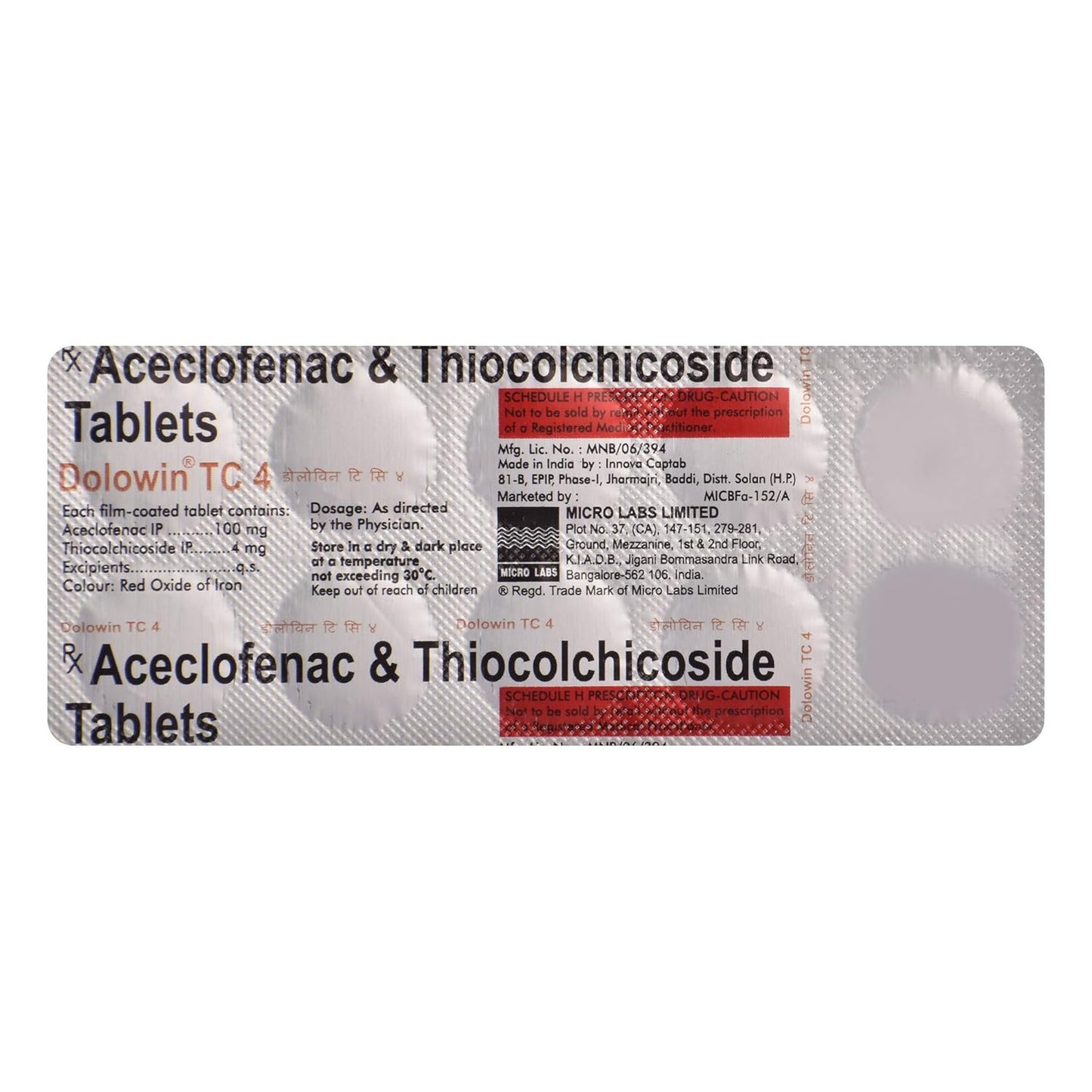 Dolowin TC 4 - Strip of 10 Tablets