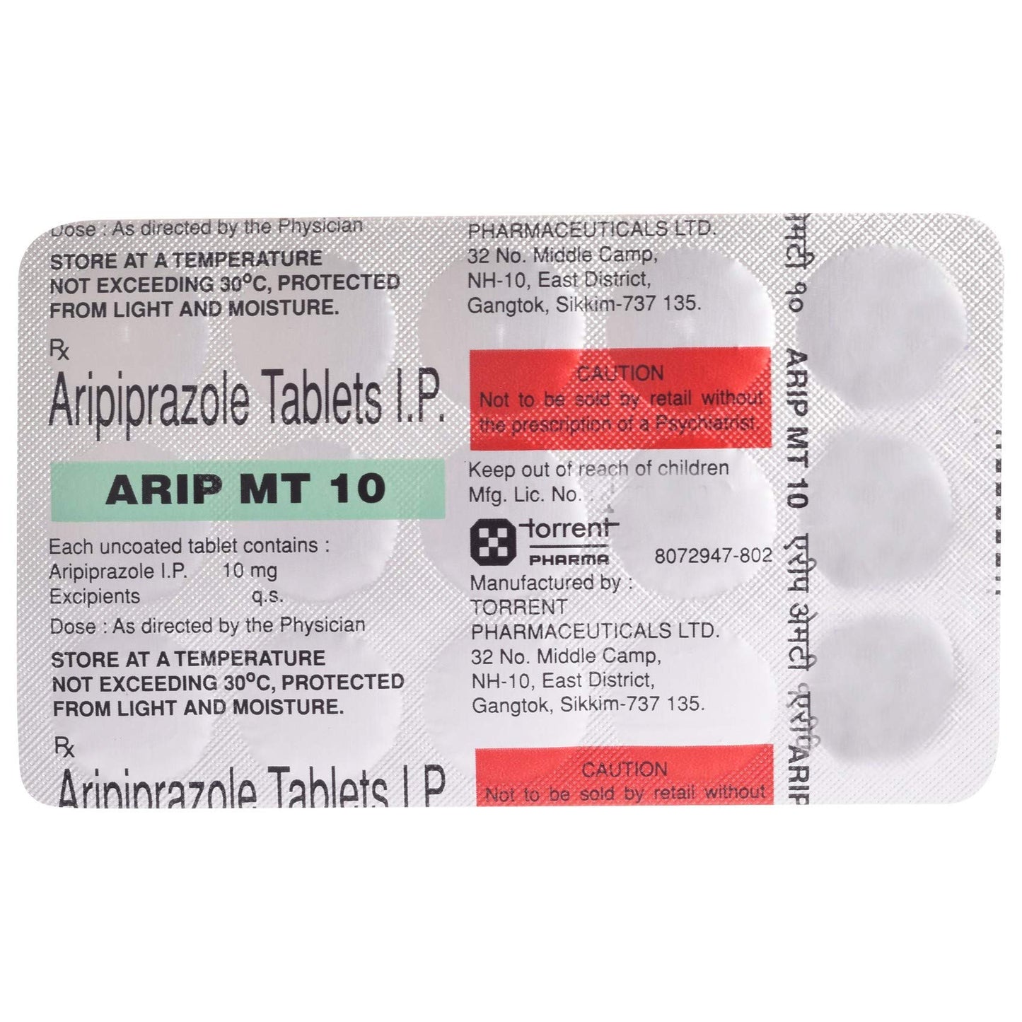 Arip MT 10 - Strip of 15 Tablets