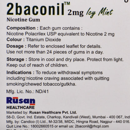 2Baconil 2mg Icy Mint - Strip of 10 Tablets