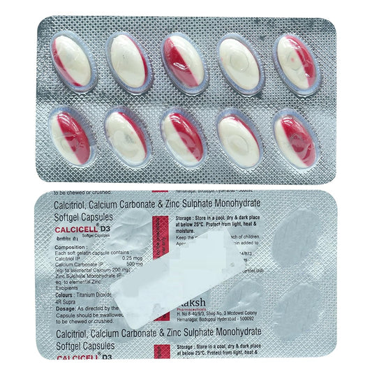 Calcicell D3 - Strip of 10 Softgel Capsules