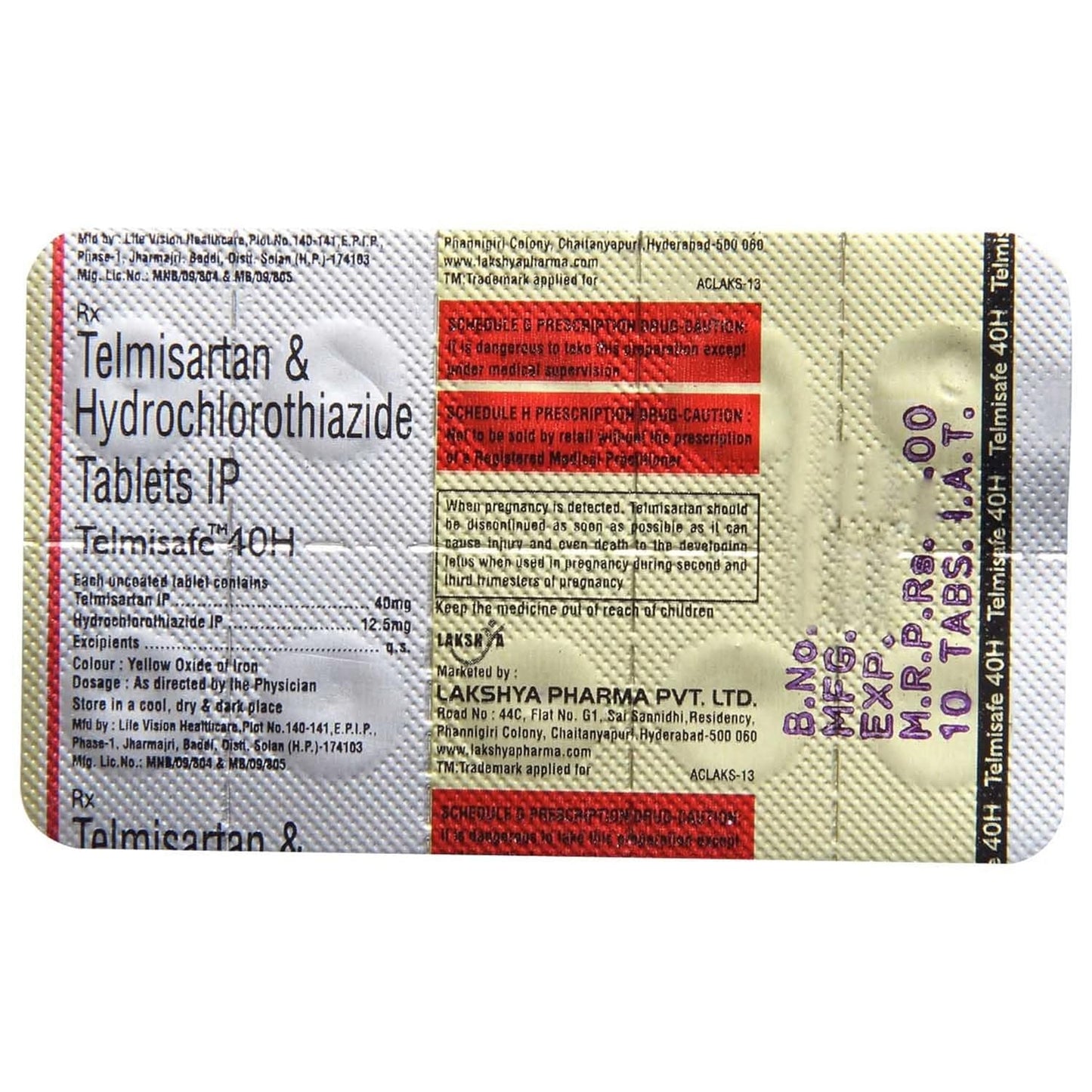 Telmisafe 40 H - Strip of 10 Tablets