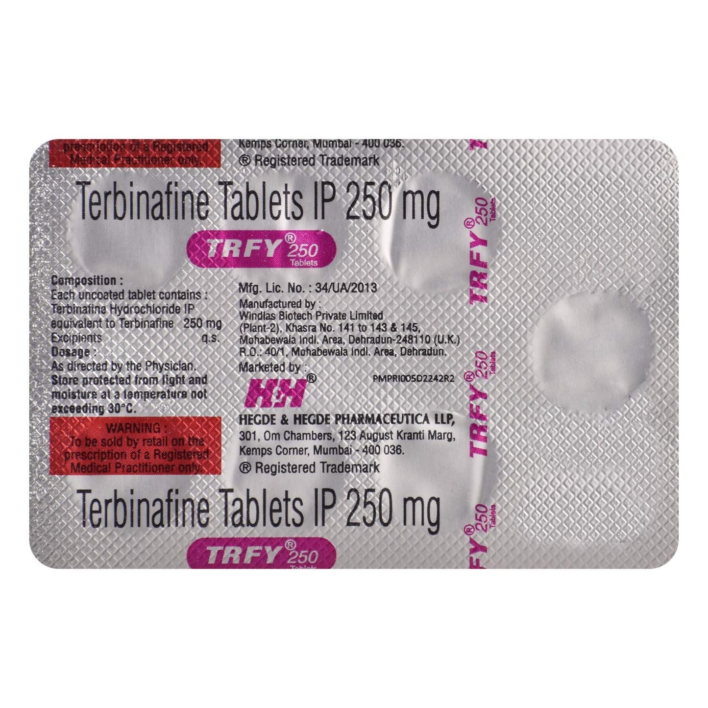 Trfy 250 - Strip of 7 Tablets