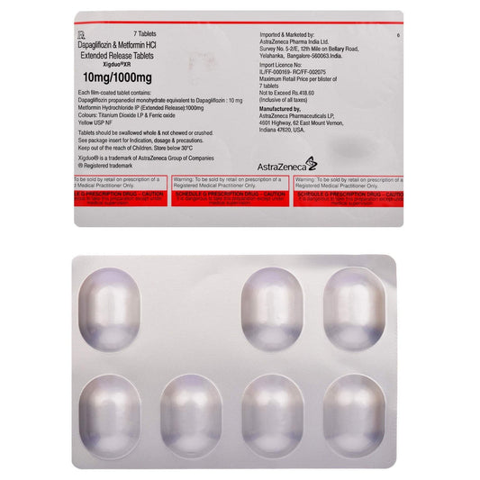 Xigduo XR 10mg/1000mg - Strip of 7 Tablets