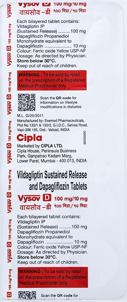 Vysov D 100/10mg - Strip of 10 Tablets