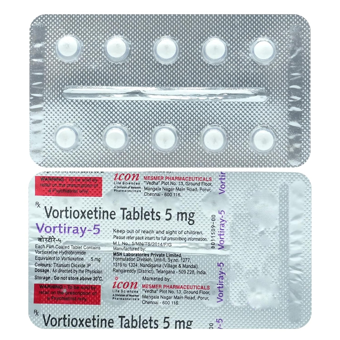 Vortiray 5 - Strip of 10 Tablets