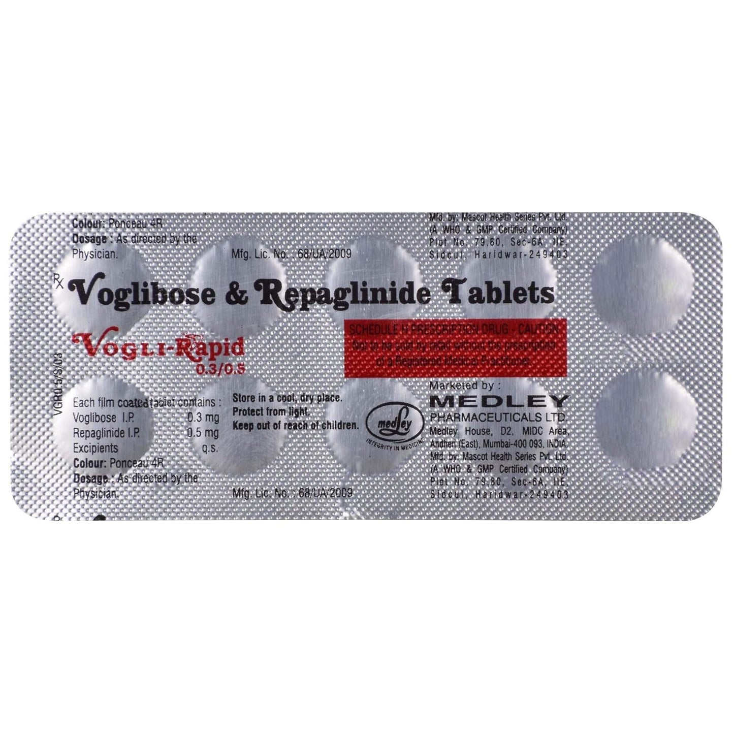 Vogli - Rapid 0.3/0.5 - Strip of 10 Tablets