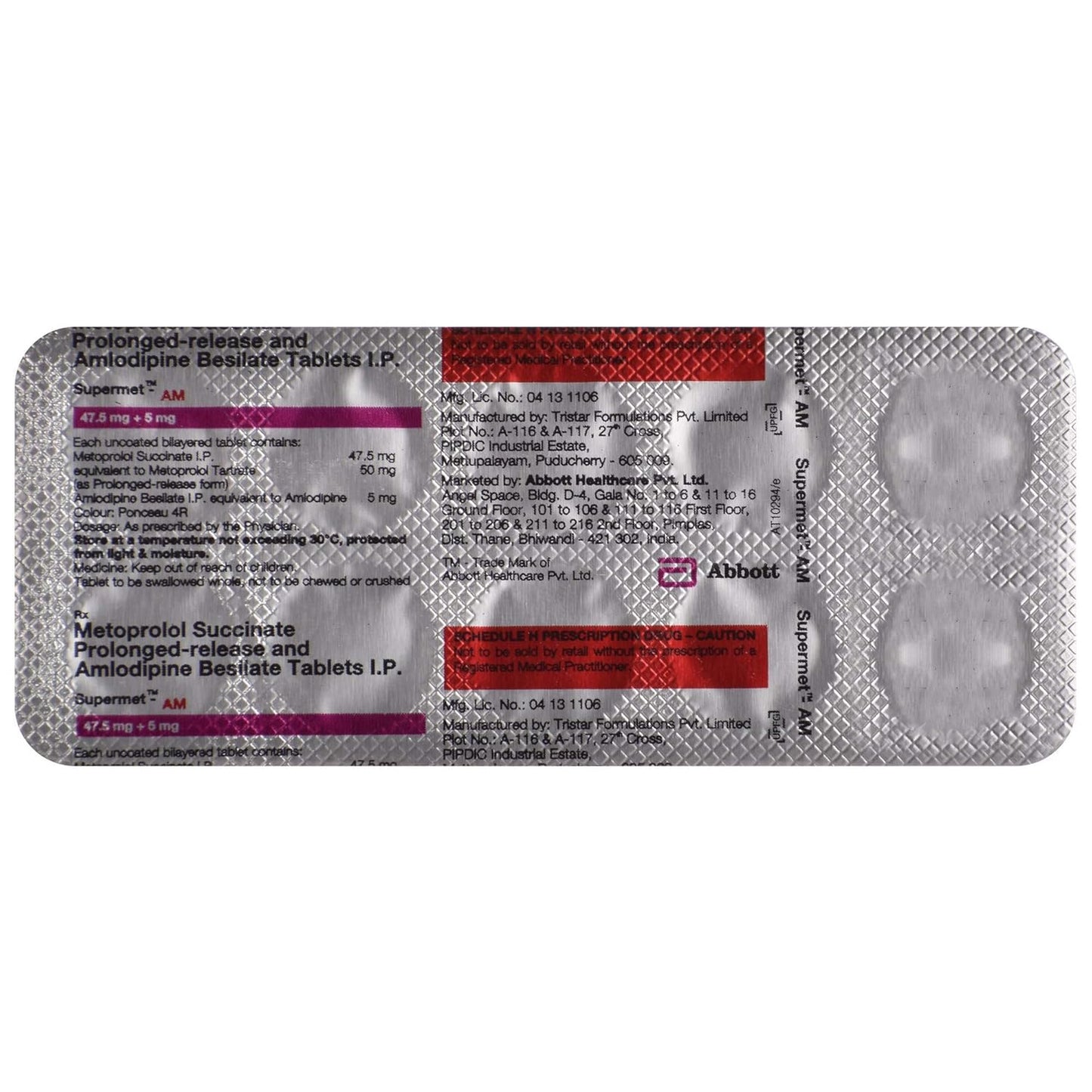 Supermet-AM - Strip of 10 Tablets