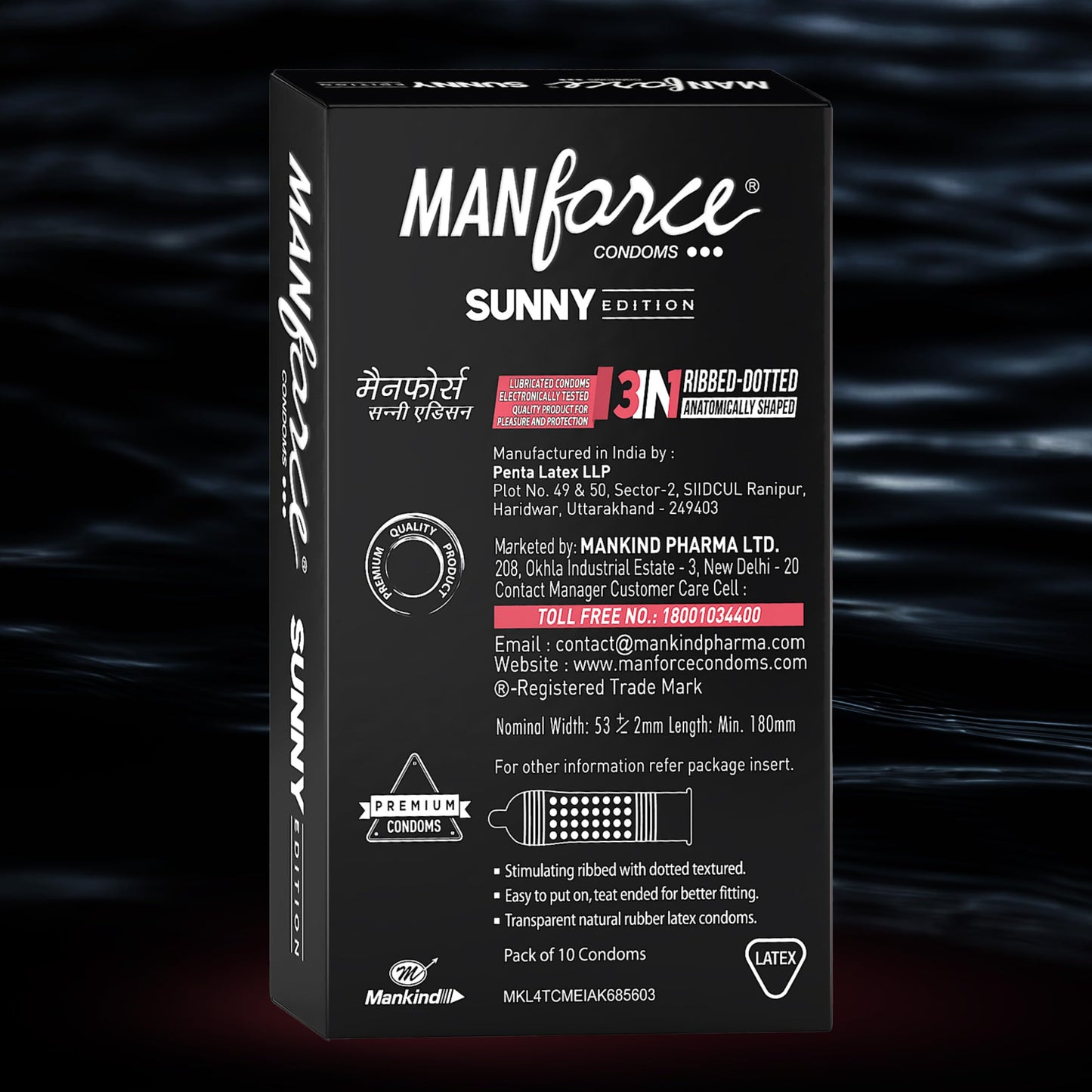 Manforce Sunny Edition Condoms | 10 pcs | Ribbed, Dotted & Anatomically Shaped Condoms | India’s No. 1* Condom Brand for Safe Sex