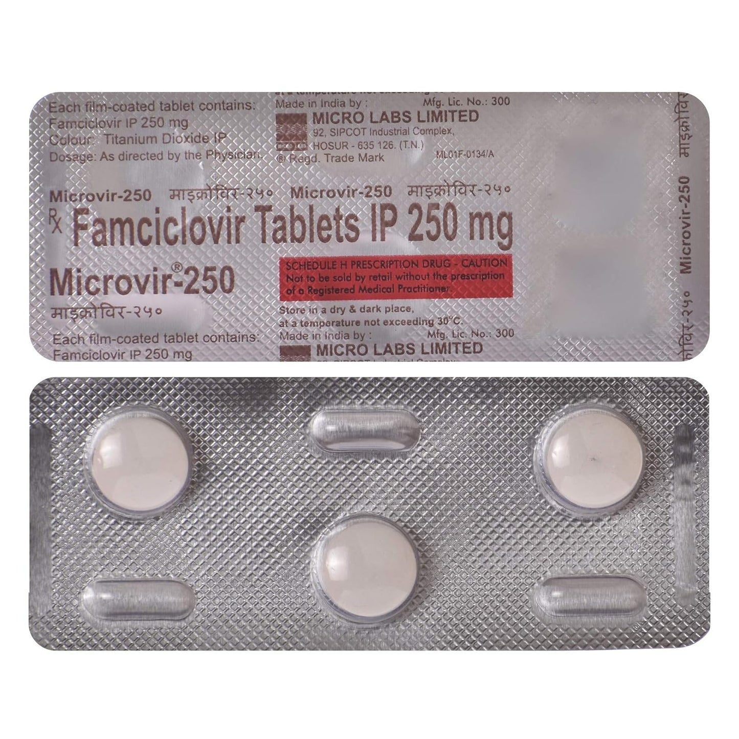 Microvir 250 - Strip of 3 Tablets