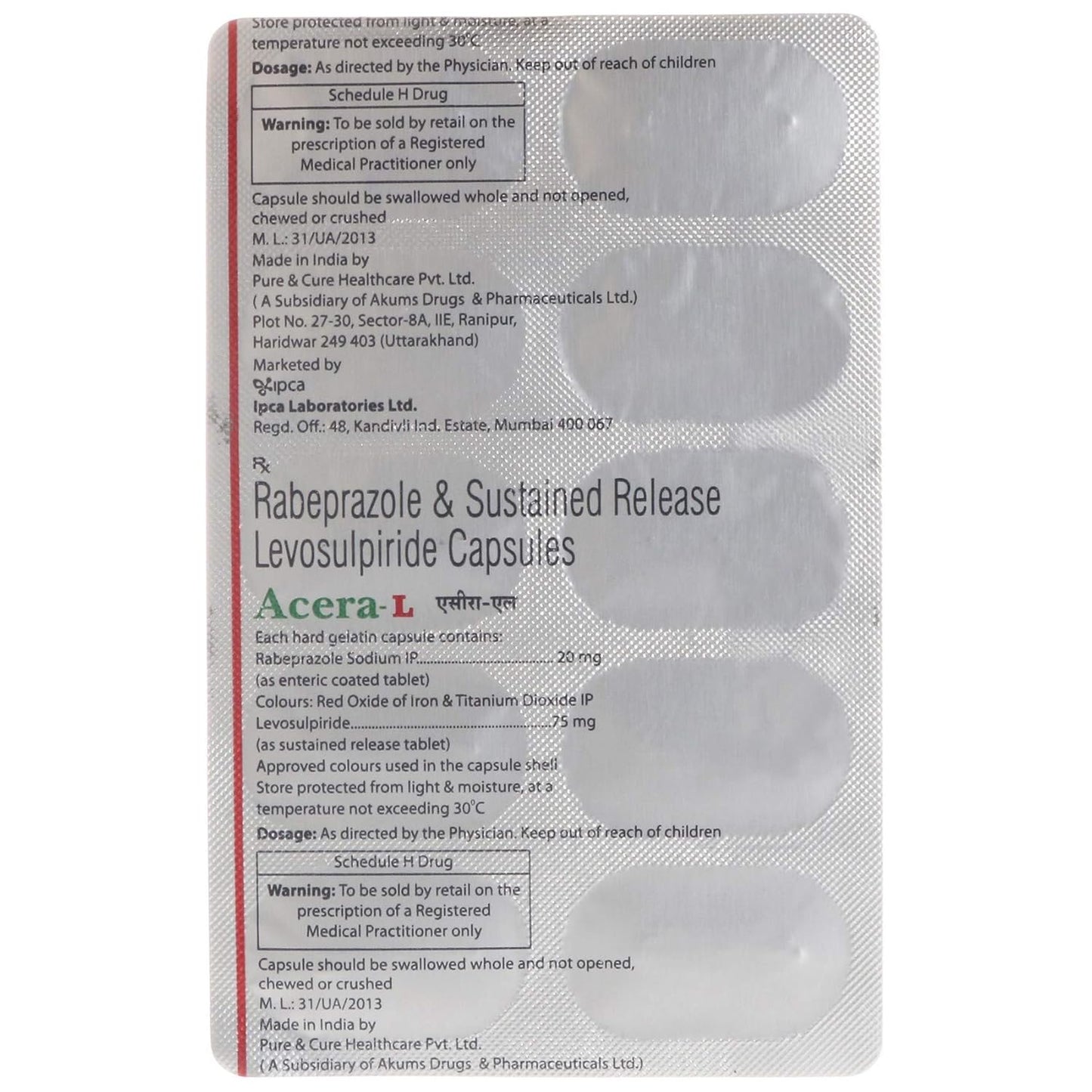 Acera-L - Strip of 10 Capsules