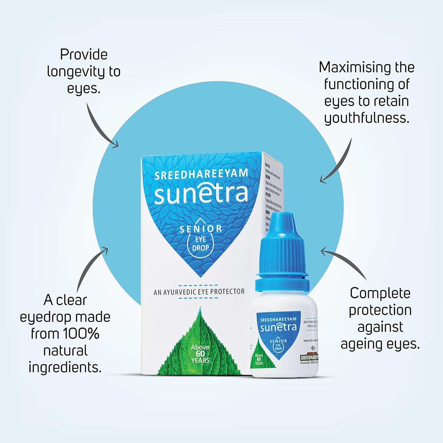 Sreedhareeyam Ayurveda Sunetra Senior Herbal Eyedrops (Above 60 years Age)