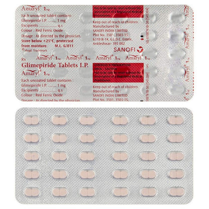 Amaryl 1 mg - Strip of 30 Tablets