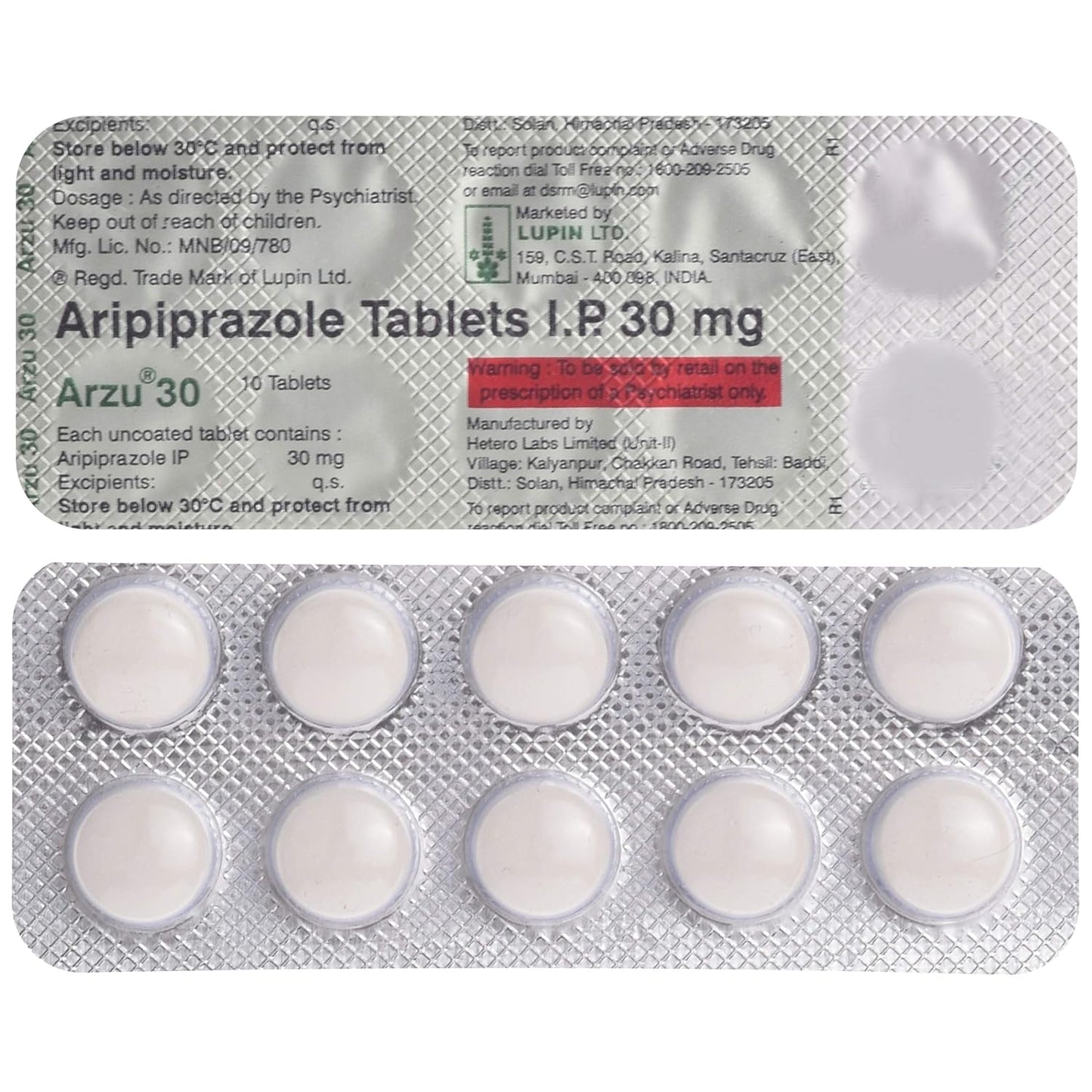 Arzu 30 - Strip of 10 Tablets