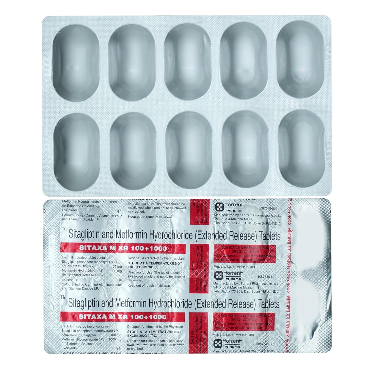 Sitaxa M XR 100/1000 mg - Strip of 10 Tablets