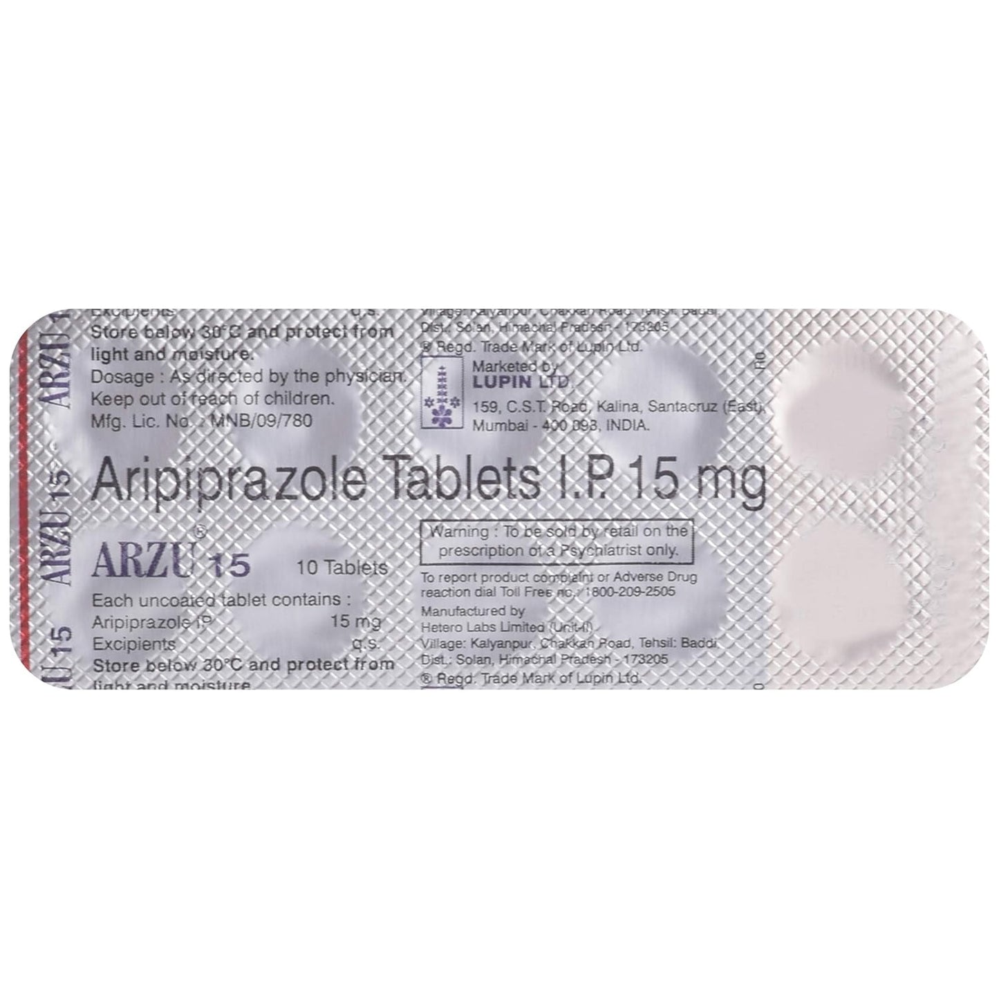 Arzu 15 - Strip of 10 Tablets