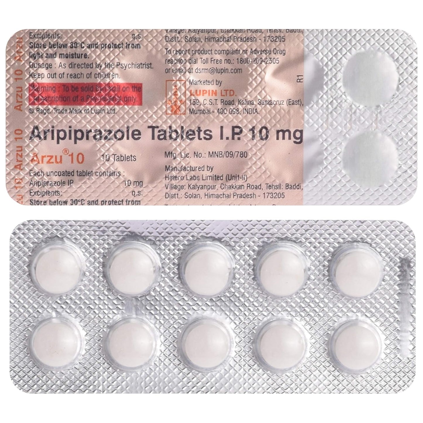 Arzu 10 - Strip of 10 Tablets