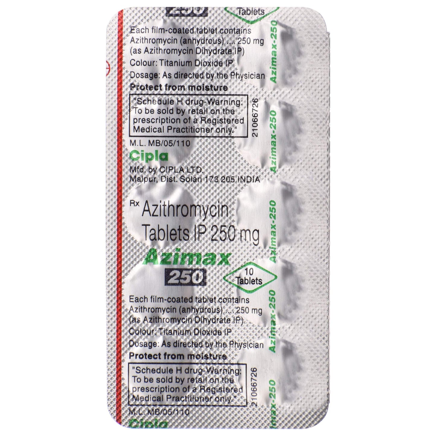 Azimax 250 - Strip of 6 Tablets