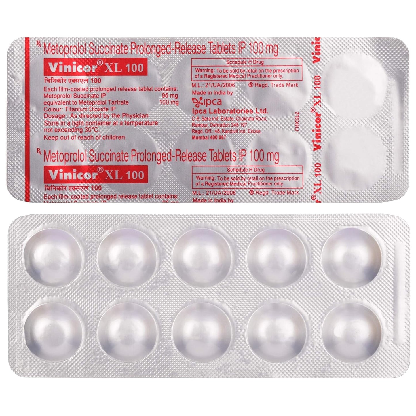 Vinicor XL 100 - Strip of 10 Tablets