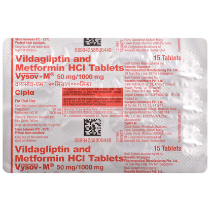 Vysov-M 50 mg/1000 mg - Strip of 15 Tablets