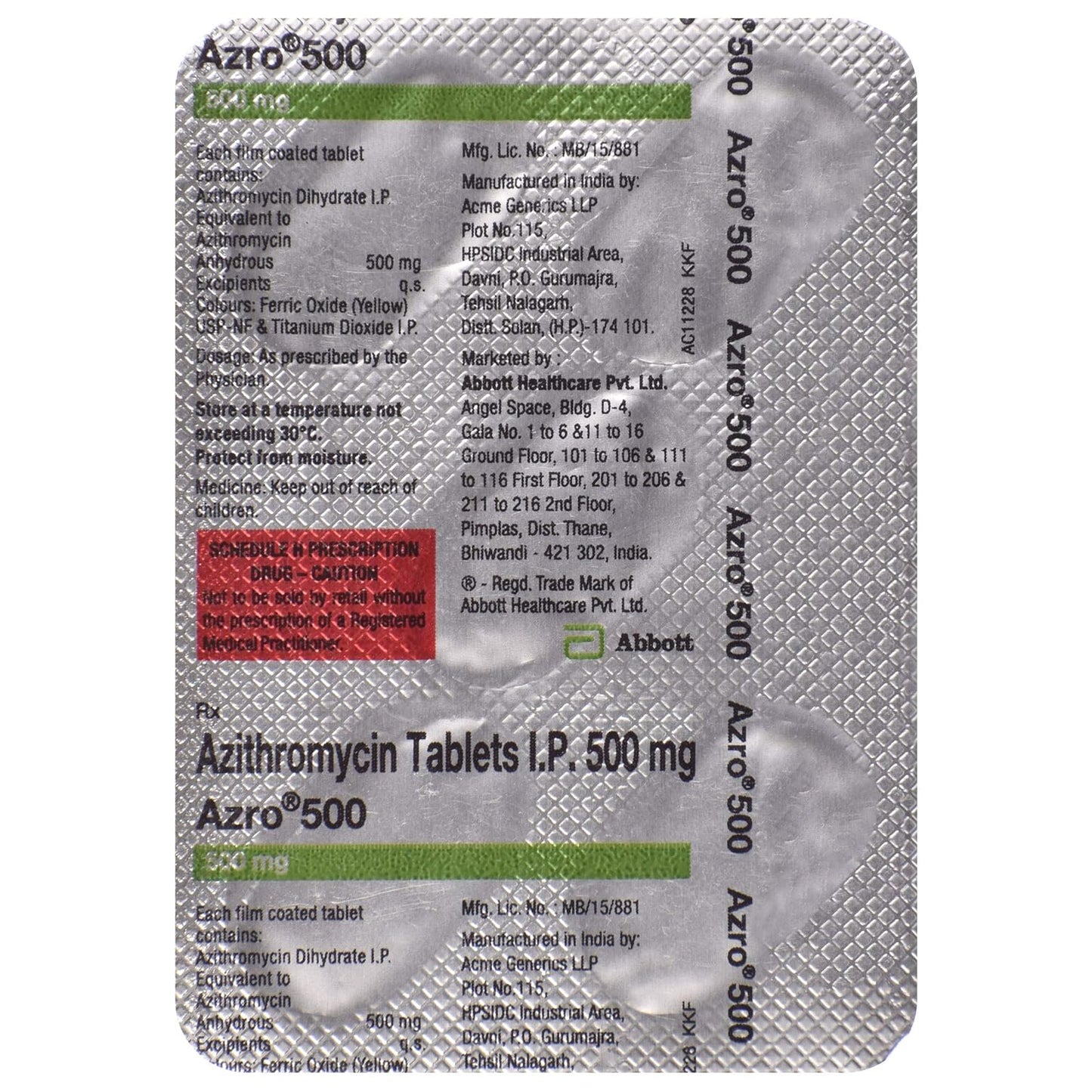 Azro 500 - Strip of 5 Tablets