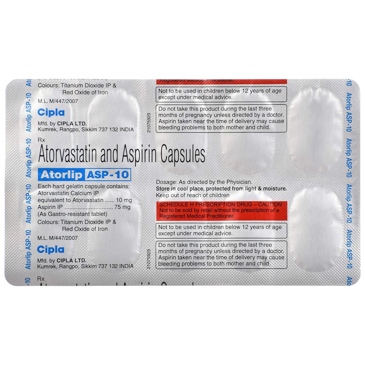 Atorlip ASP -10 - Strip of 10 Capsules