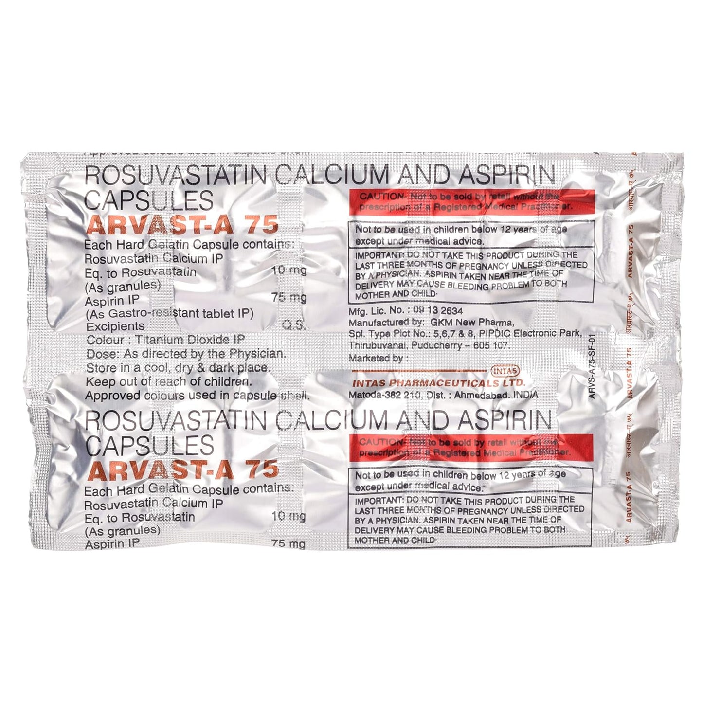 Arvast A 75 - Strip of 10 Capsules