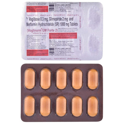 Voglinorm GM Forte 2 - Strip of 10 Tablets