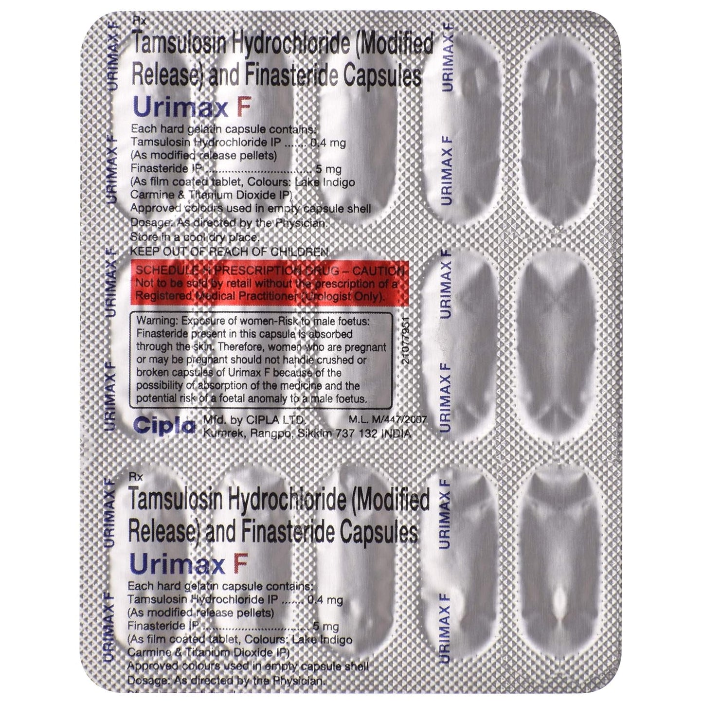 Urimax F - Strip of 15 Capsules