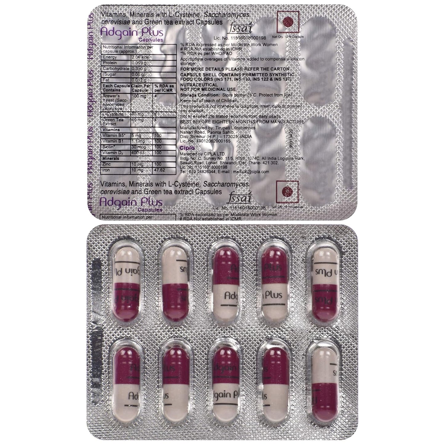 Adgain Plus - Pack of 30 Capsules