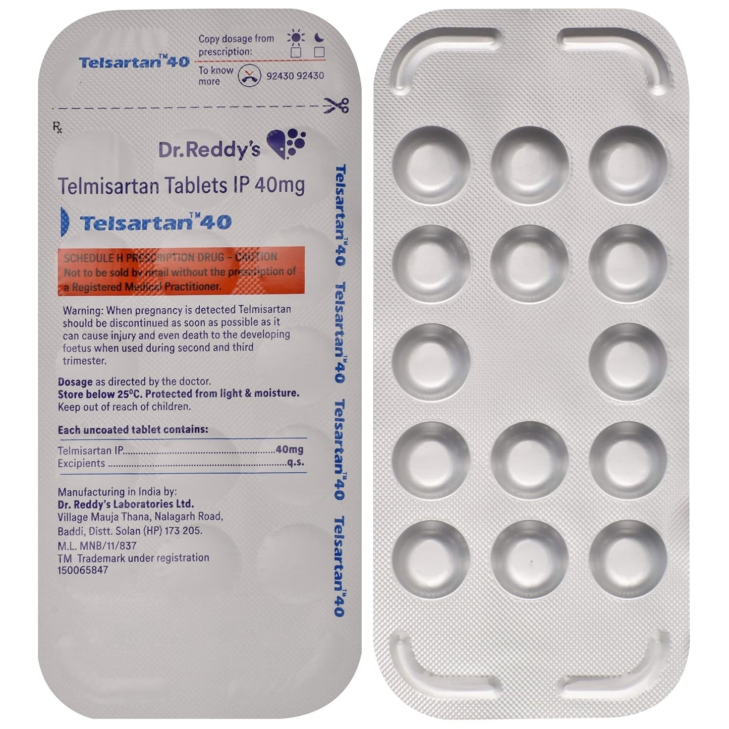 Telsartan 40 - Strip of 14 Tablets