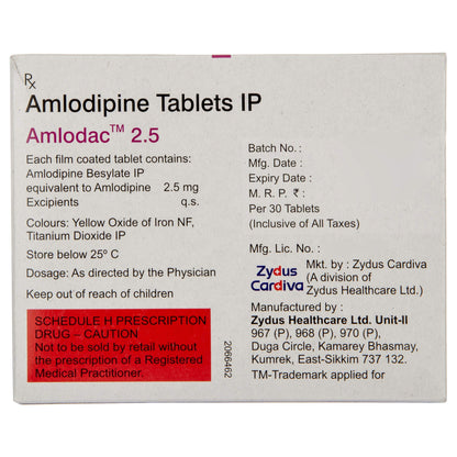 Amlodac 2.5 - Strip of 30 Tablets