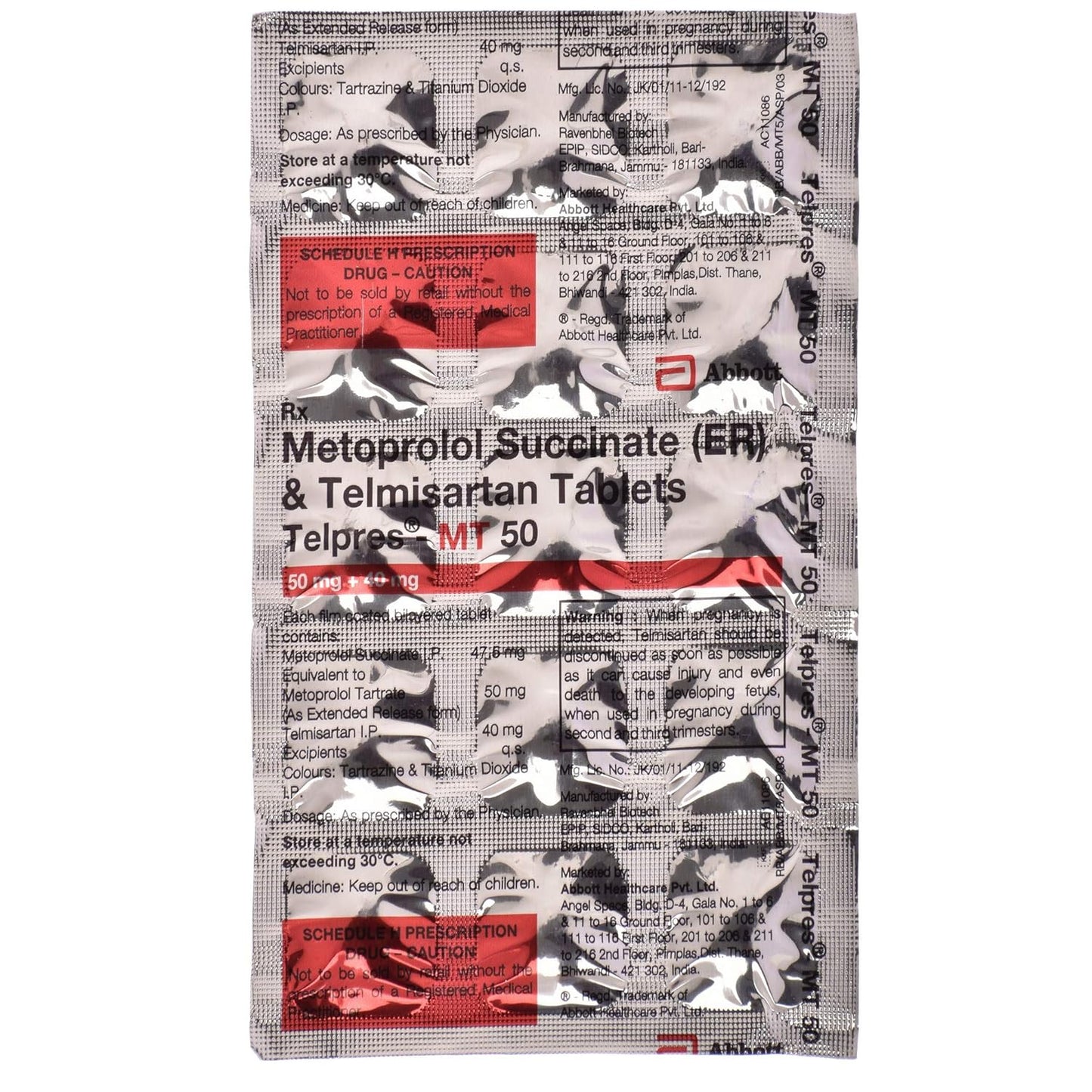 Telpres-MT 50 - Strip of 15 Tablets