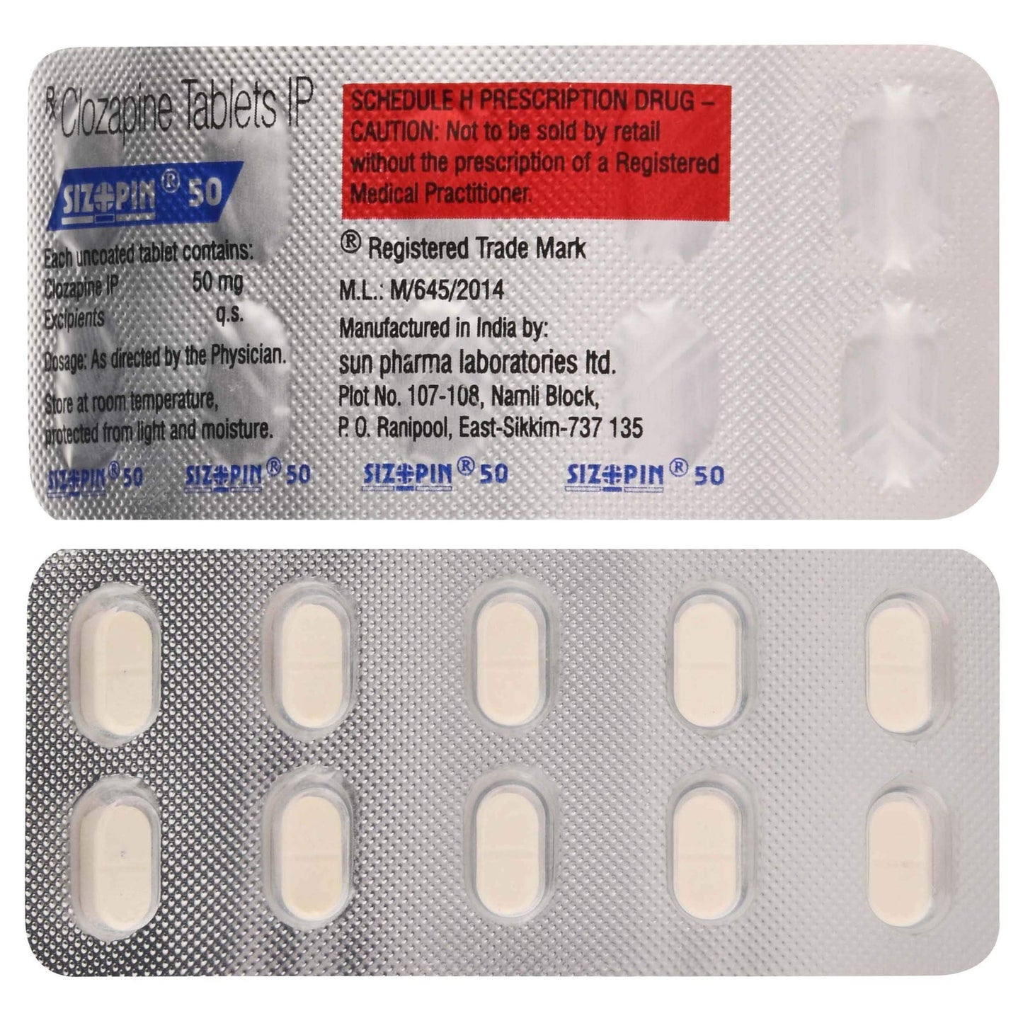 Sizopin 50 - Strip of 10 Tablets