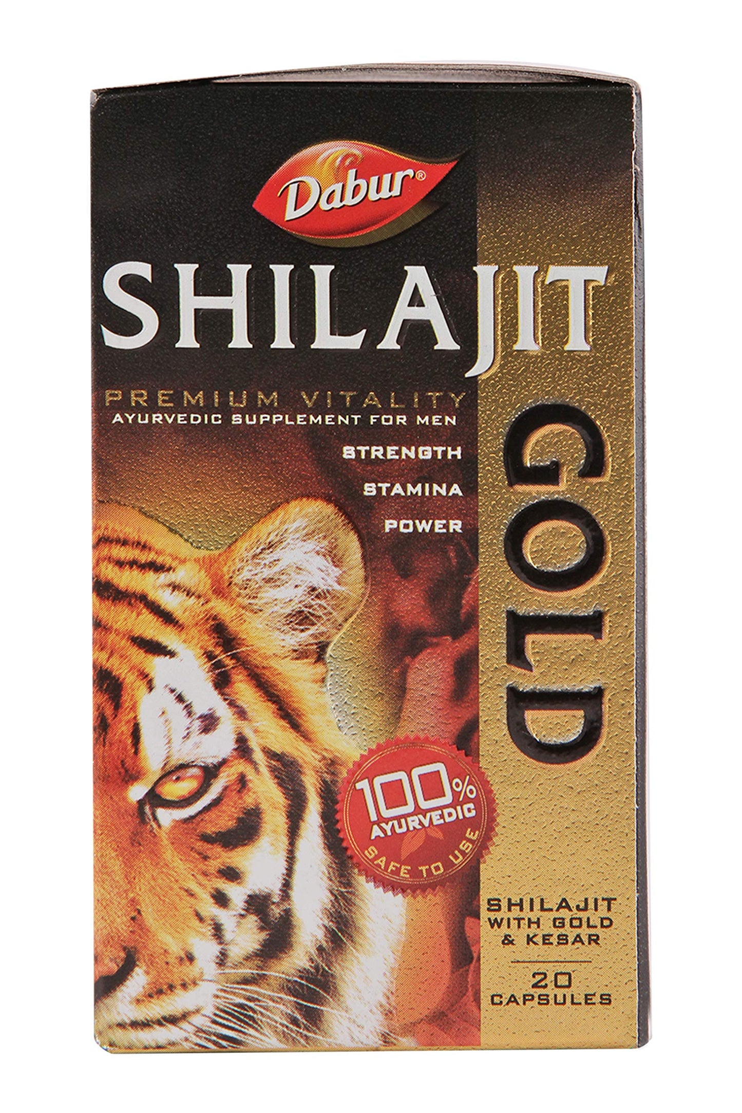 Dabur Shilajit Gold - 20 Capsules | 100% Ayurvedic Capsules for Strength , Stamina and Power | Premium Ayurvedic Supplement | For Men